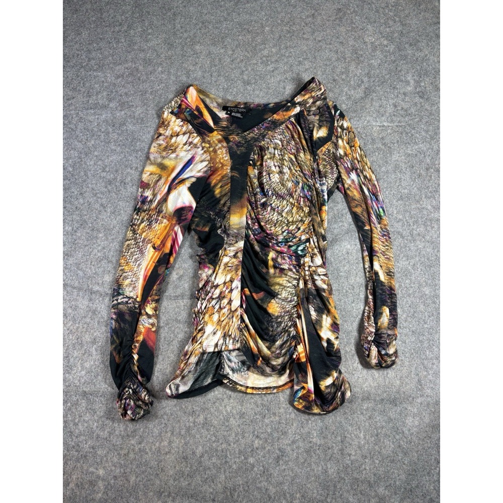 VTG ETCETERA Women's M Long Sleeve Shirt Y2K Spice Girl Clubbing Ruched 2000s